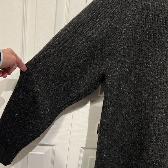 Zara Black Oversized V Neck Sweater Dress Size M - Picture 5 of 12